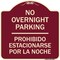 Signmission No Overnight Parking Prohibido Estacionarse Por La Noche Heavy-Gauge Alum, 18" x 18", BU-1818-23830 A-DES-BU-1818-23830 - alternate 1